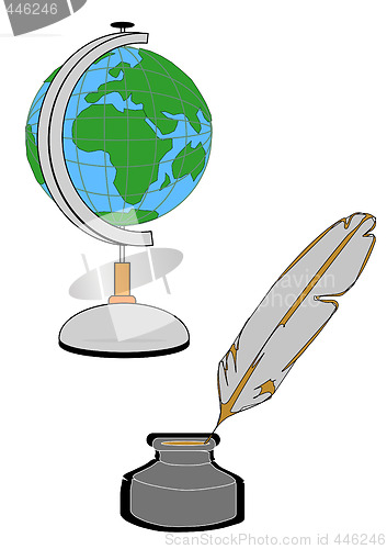 Image of Globe, Pen and Well