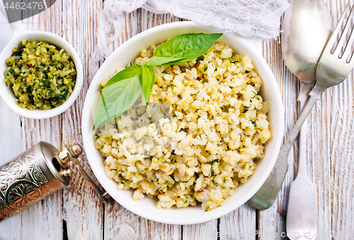 Image of bulgur with pesto