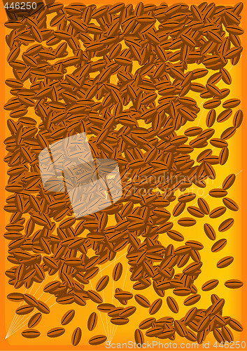 Image of Golden Coffee Bean Background