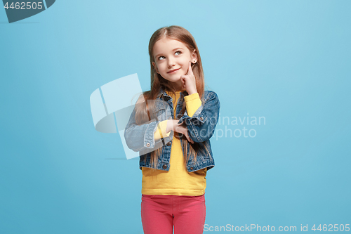 Image of Young serious thoughtful teen girl. Doubt concept.