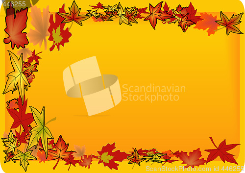 Image of Golden Leaf Background Border