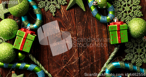 Image of Green festive ornaments 