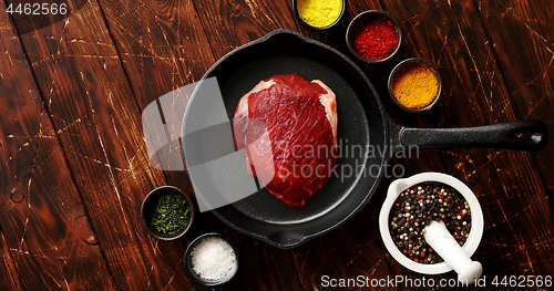 Image of Raw meat on pan