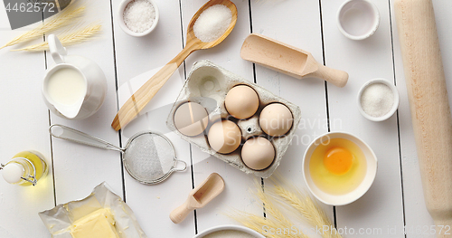 Image of Cooking tools and ingredients composition