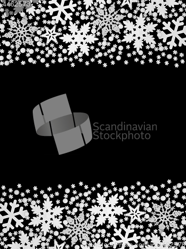 Image of Christmas Snowflake Background Border