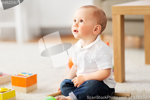 Image of little baby boy at home