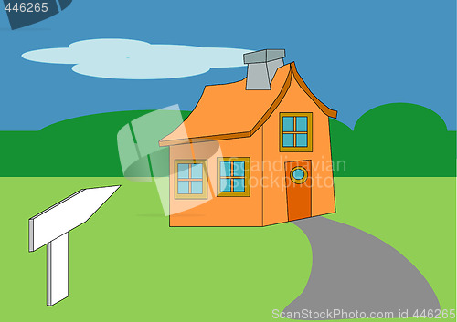 Image of House and Sign Toon