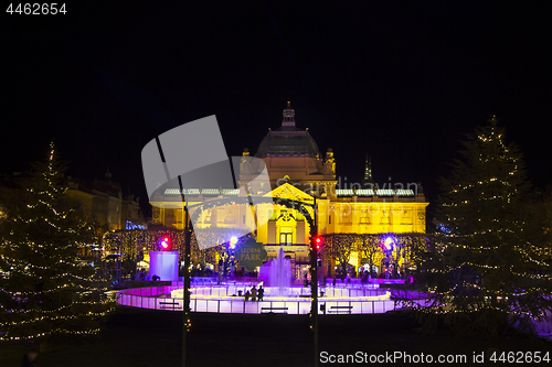 Image of Advent in Zagreb - Ice Park on King Tomislav Square, Night wiev 