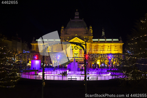 Image of Advent in Zagreb - Ice Park on King Tomislav Square, Night wiev 