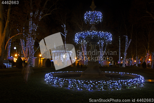 Image of Advent in Zagreb - Zrinjevac park decorated by Christmas lights 