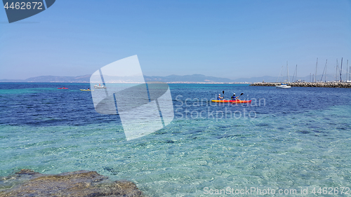 Image of Beautiful sea views with boats and yachts, L'Arenal, Majorca