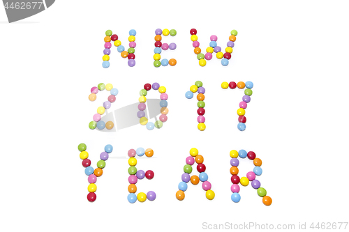 Image of "New Year 2017" from multicolored sweets candy