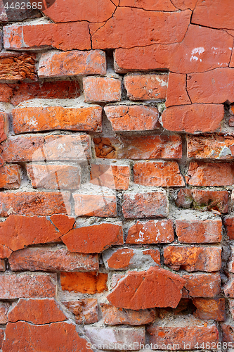 Image of Old crumbling brick wall texture