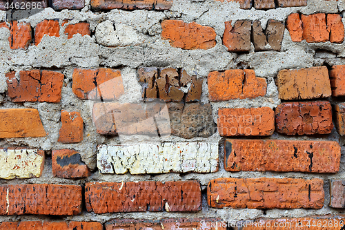 Image of Texture of very ancient brick wall