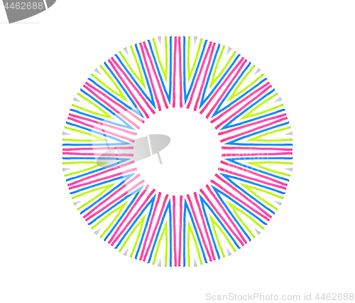Image of Abstract concentric round shape from color lines 