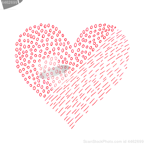 Image of Heart from abstract pattern on white background