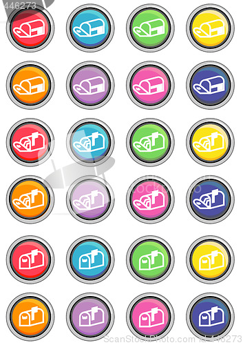 Image of Mail Icon Buttons Round