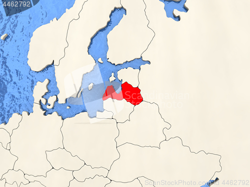 Image of Latvia on map