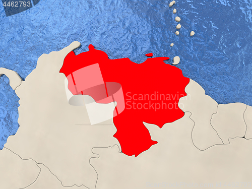 Image of Venezuela on map