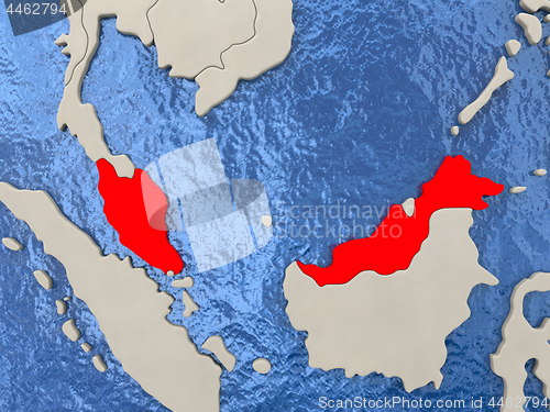 Image of Malaysia on map