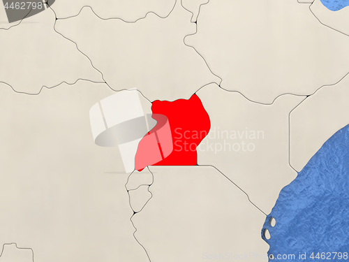 Image of Uganda on map