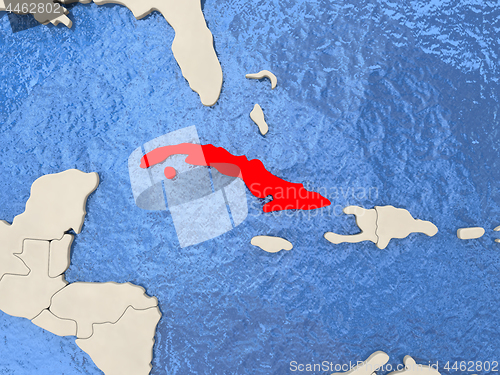 Image of Cuba on map