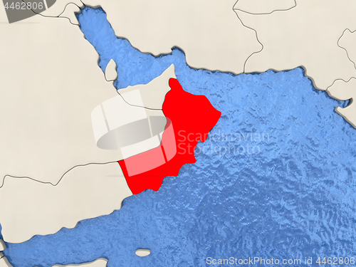 Image of Oman on map