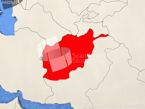 Image of Afghanistan on map