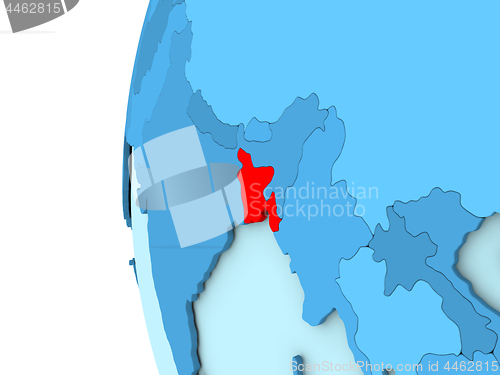 Image of Bangladesh on blue globe