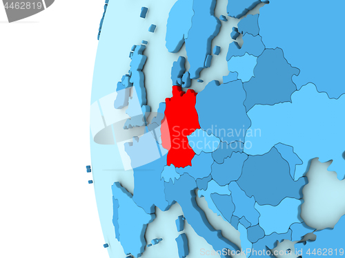 Image of Germany on blue globe