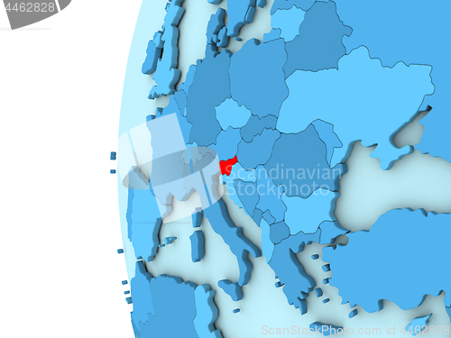 Image of Slovenia on blue globe