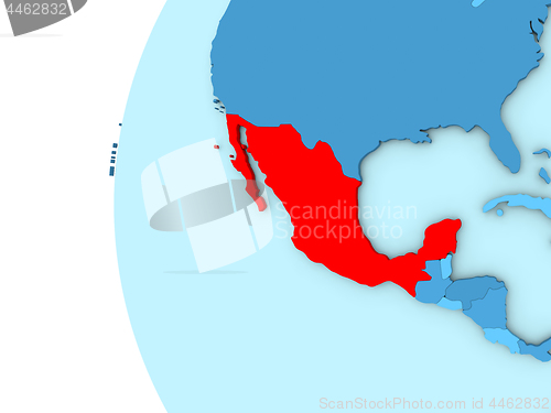 Image of Mexico on blue globe