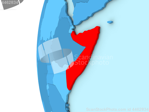 Image of Somalia on blue globe