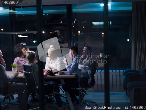 Image of Multiethnic Business team using virtual reality headset