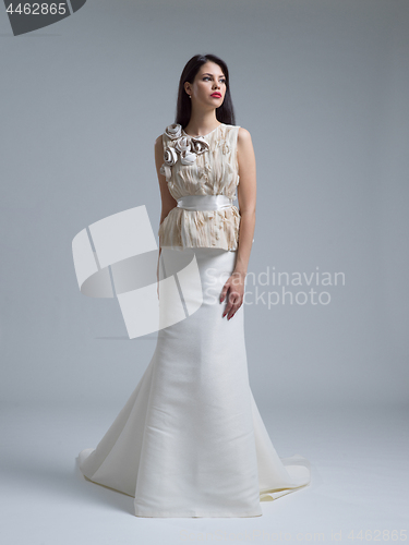 Image of Portrait of beautiful young women in wedding dress