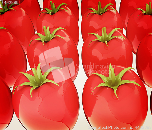Image of tomato. 3d illustration. Vintage style