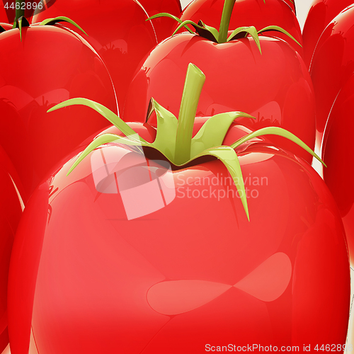 Image of tomato. 3d illustration. Vintage style