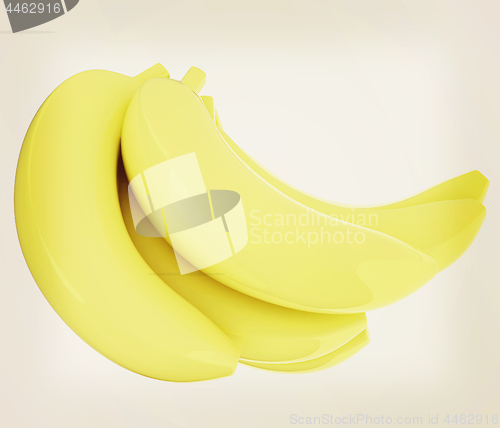 Image of bananas. 3d illustration. Vintage style