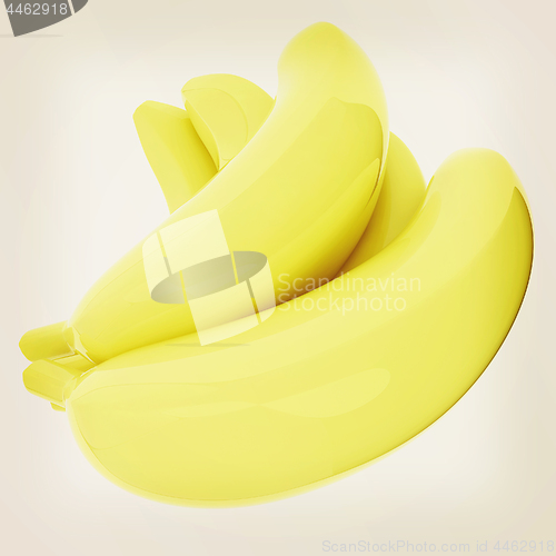 Image of bananas. 3d illustration. Vintage style