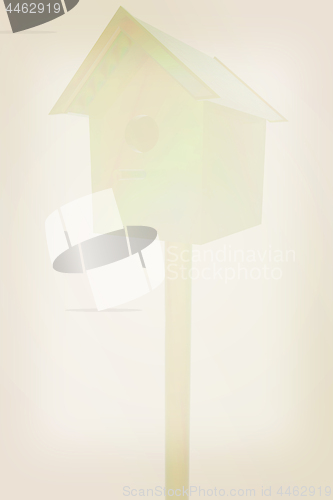 Image of birdhouse - souvenir. 3d illustration. Vintage style
