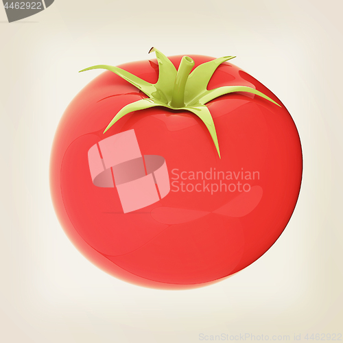 Image of tomato. 3d illustration. Vintage style