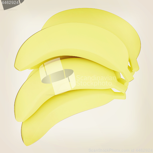 Image of bananas. 3d illustration. Vintage style