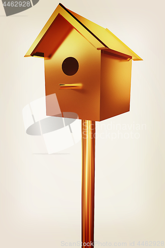 Image of Golden nesting box. 3d illustration. Vintage style