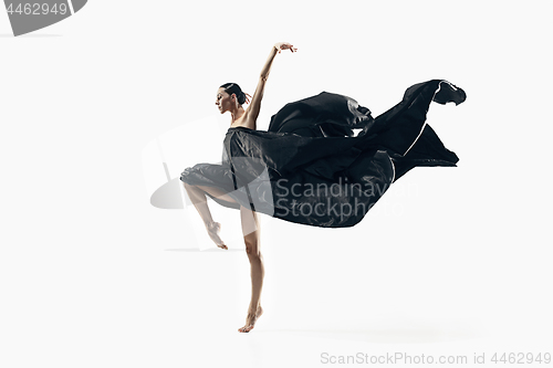 Image of Aerobics fitness woman exercising isolated in full body.