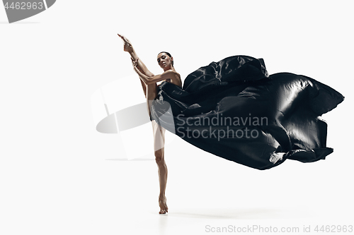 Image of Aerobics fitness woman exercising isolated in full body.