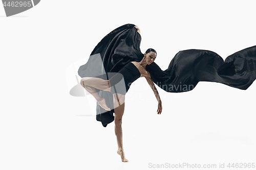 Image of Aerobics fitness woman exercising isolated in full body.