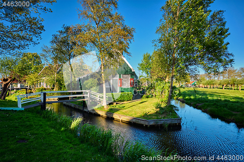 Image of Farm houses in the museum village of Zaanse Schans, Netherlands