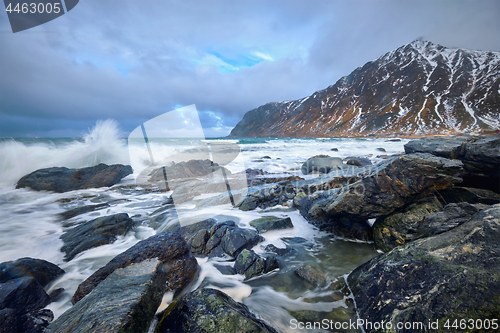 Image of Rocky coast of fjord in Norway