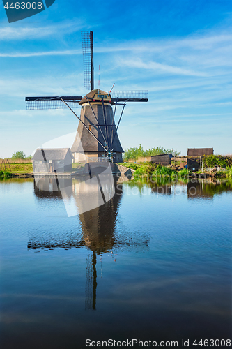 Image of Windmills at Kinderdijk in Holland. Netherlands