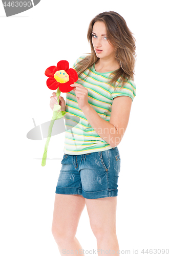 Image of Teen girl on white